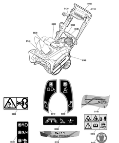 Decals Group - Remote Diagram and Parts List for 1696285-00-18-2805-32  Briggs and Stratton Snow Blower